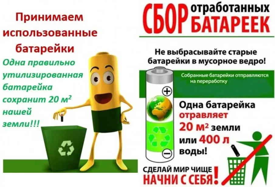 Акция по сбору использованных батареек.