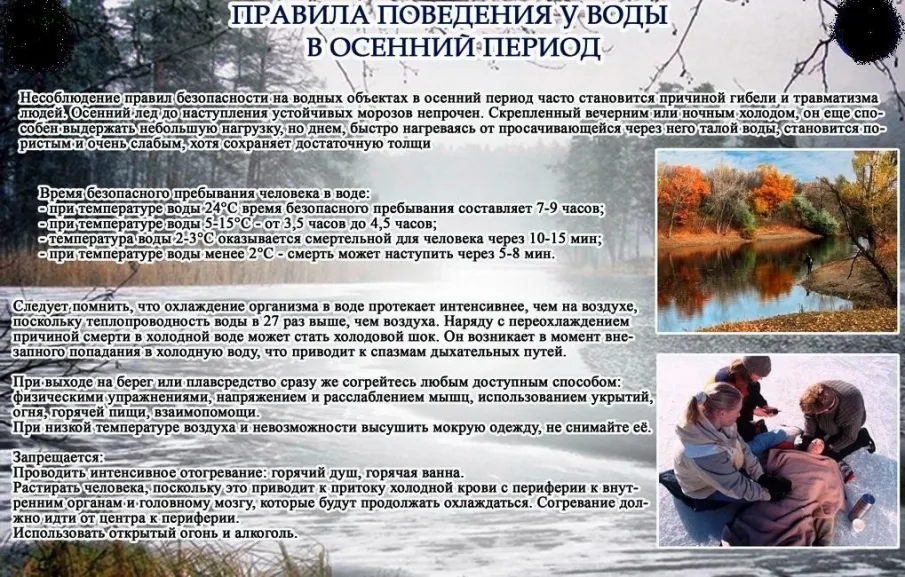 Безопасность на водных объектах в осенний период.